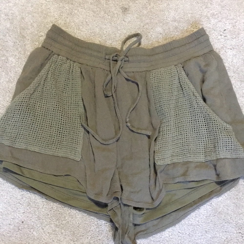 Urban Outfitters Olive Green Cotton Shorts